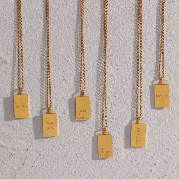 NEW 18K GOLD ENGRAVED LETTERS NECKLACE, NICE NECKLACE, CUTE NECKLACE - Picture 6 of 8